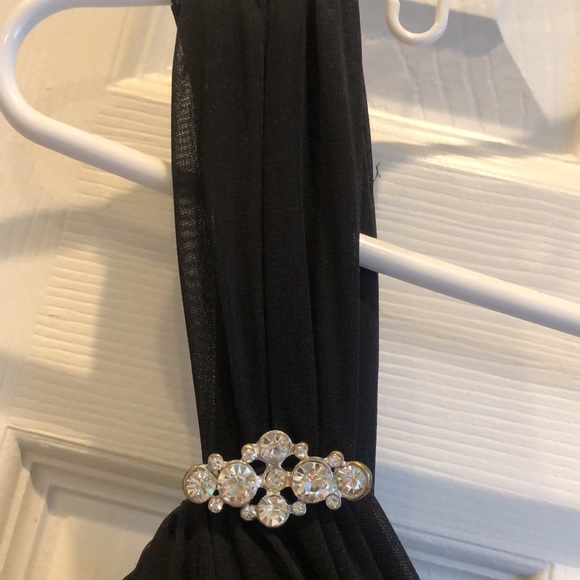 Xscape by Joanna Chen Little Black Cocktail Dress Rhinestone Trim Size 10 - Picture 10 of 10